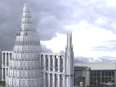 Babylon Aqueduct Huge tower 3D model
