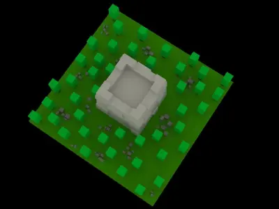 Low Poly Game Ready Stone Tower Low-poly 3D model