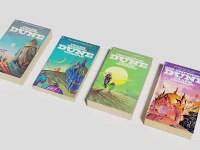 Dune Books Alien Planet Sci-Fi Fantasy  Low-poly 3D model