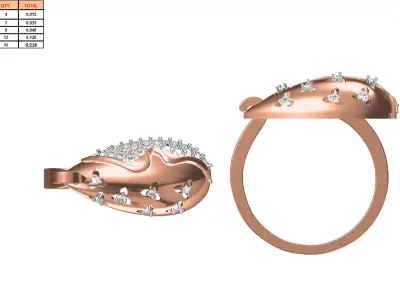 Ladies-Elegant Stone Rings For Womens 128 3D print model