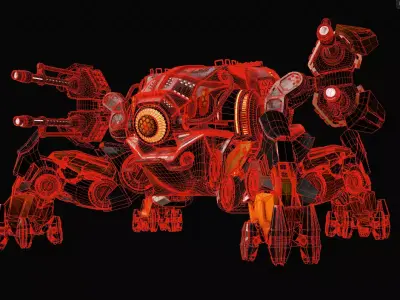 Spider Mech   4K PBR Textures 3D model