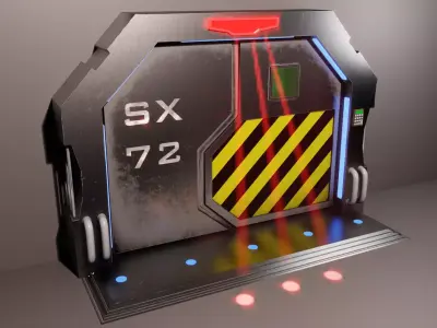  Sci-Fi Door Game-Ready PBR 3D Model  Low-poly 3D model