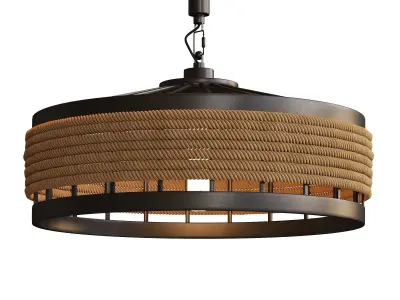Conical Rope Pendant Light Kit Farmhouse  3D model