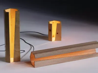 Modern WOOD LIGHT Low-poly 3D model