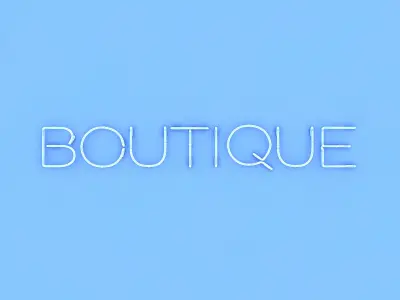 Boutuque Neon Sign Low-poly 3D model