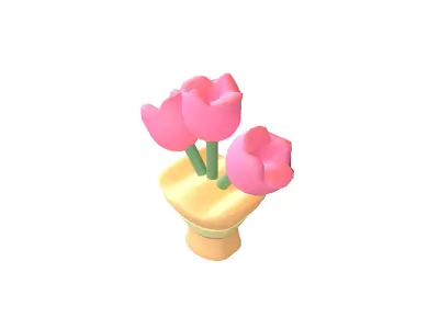 Flower Bouquet Icon v1 003 Low-poly 3D model