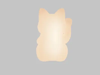 Indirect lighting of maneki neko 3D model