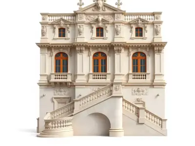 Ornate Baroque Mansion model pack Low-poly 3D model