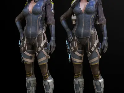 Astro Space Girl 3d Character 3D model