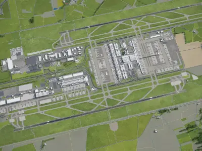 Munich - International Airport - MUC Low-poly 3D model