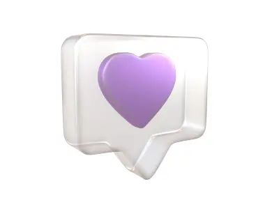Socail Media Heart Bubble v1 006 Low-poly 3D model