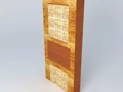 tvwall555 wooden door Free 3D model