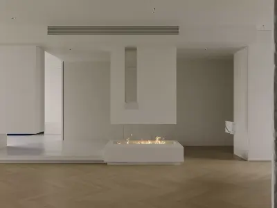 Modern minimalist living room scene 3D model