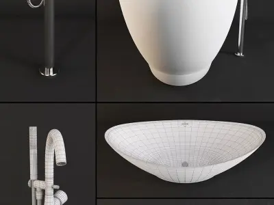 Bathtub PAA - Felice and Faucet Fantini - Nostromo 3D model