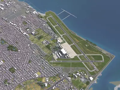 Niiagata Airport Low-poly 3D model