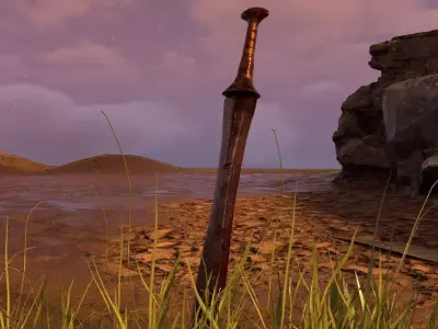 Bloody Spartan sword Free low-poly 3D model