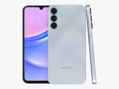 Samsung Galaxy A15 Light Blue Low-poly 3D model