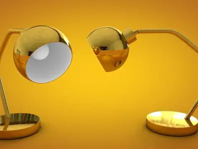 Table Lamp Gold 3D model