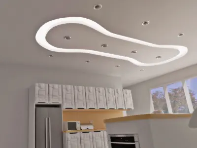 Modular sci fi kitchen 3D model