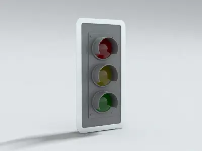 laos Traffic Light Low-poly 3D model