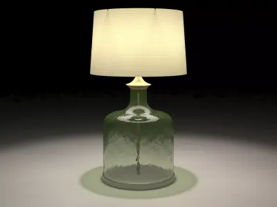 Lamp of a Green Glass Bottle - 3ds Max 3D model