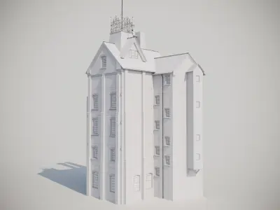 Brick english old building - Brick with Bercon Tile 3D model