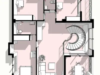 Modern Duplex Villa with Pool 340 SQM  full package 3D model