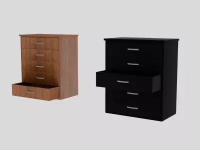 Modern Wooden Wardrobe Cabinet 3D model