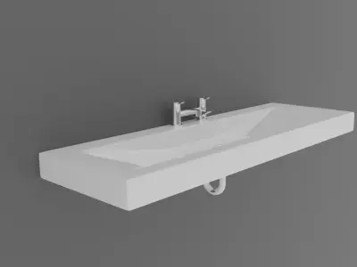 Sink for a bathroom Low-poly 3D model