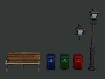 Street Props Set 3D model