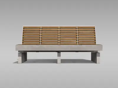 Park Bench 05 Low-poly 3D model