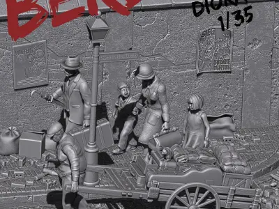 Escape from Berlin 1945 Diorama- Models 1-35  3D print model