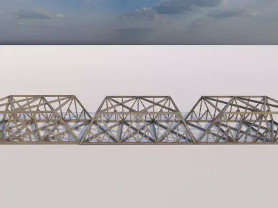 Structural engineering of Metal bridge structure 3D model