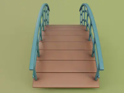 Cartoon Bridge 4 Low-poly 3D model