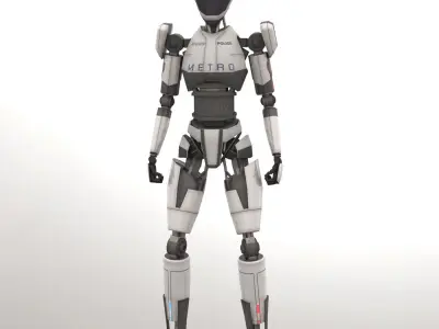 Police Bot LP Rigged Low-poly 3D model
