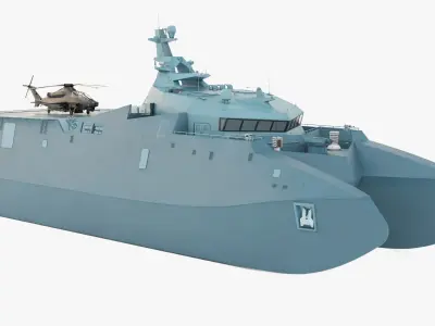  Corvette Class Rocket Ship with Helicopter 