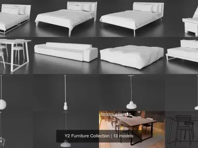Y2 Furniture Collection 3D Model Pack