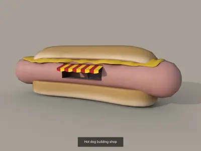 Food building shop 3D Model Pack