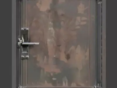 Reinforced Industrial Containment Door 3D Model Low-poly 3D model