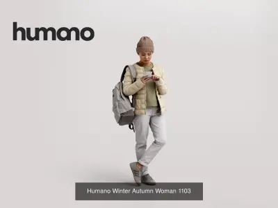 Humano 5-Pack - WINTER AUTUMN PEOPLE - 5x 3D models C