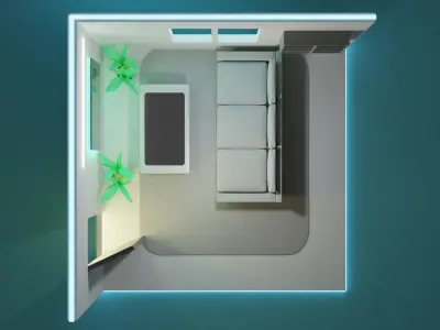ISOMETRIC VIEW - HALL - BLENDER 3D model