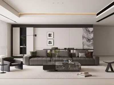 Light luxury living room 3D model order
