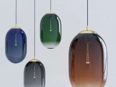Latisha 3d model low - poly pendant lamp Low-poly 3D model