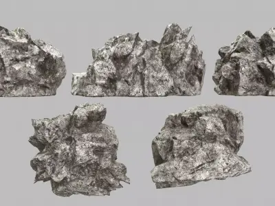 Rock Set Low-poly 3D model