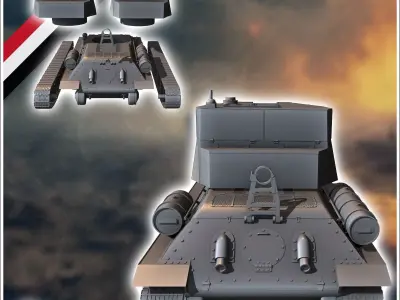 T122 SPG 122mm assault gun - Soviet army WW2 Second World East f 3D print model