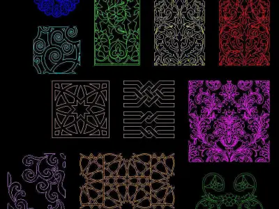 Ornaments decorative wood carvings - decorative wood carvings 3D model