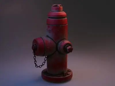 Fire Hydrant Low-poly 3D model