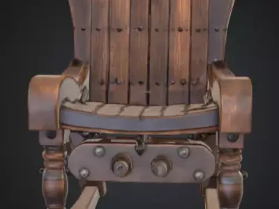 Rustic Spiked Torture Chair Low-poly 3D model