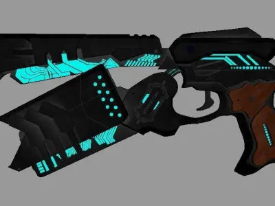 Dominator gun with lights Low-poly 3D model