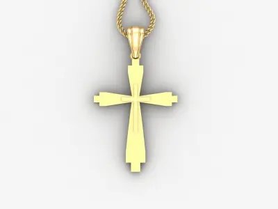 Light Gold 18K Cross Pendant 2CP039 3D print model
